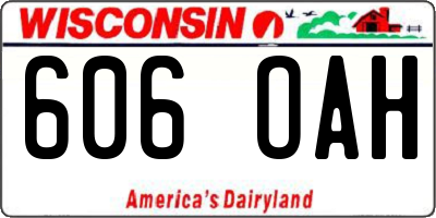 WI license plate 606OAH
