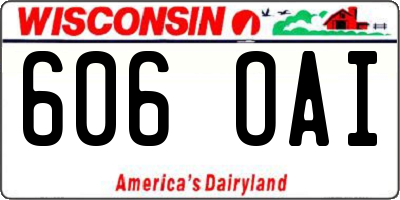 WI license plate 606OAI