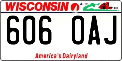 WI license plate 606OAJ