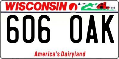 WI license plate 606OAK
