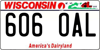 WI license plate 606OAL