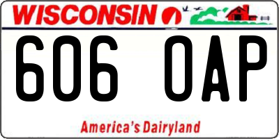 WI license plate 606OAP