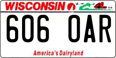 WI license plate 606OAR
