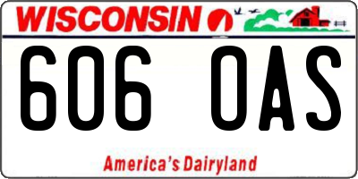 WI license plate 606OAS