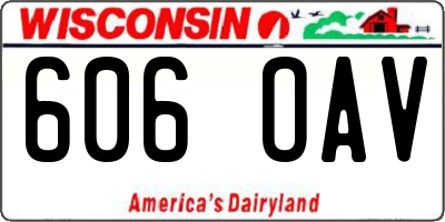 WI license plate 606OAV