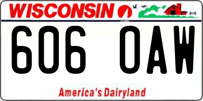 WI license plate 606OAW