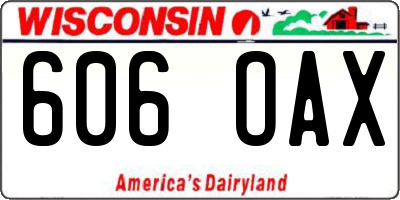WI license plate 606OAX