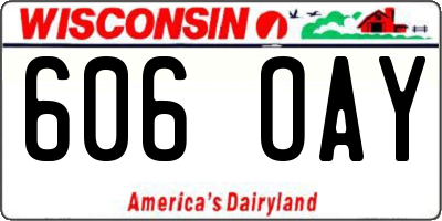 WI license plate 606OAY