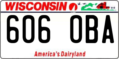 WI license plate 606OBA