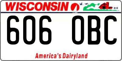 WI license plate 606OBC