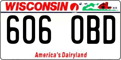 WI license plate 606OBD