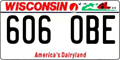 WI license plate 606OBE