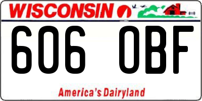 WI license plate 606OBF