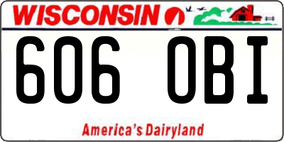 WI license plate 606OBI