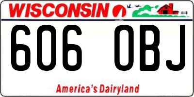 WI license plate 606OBJ