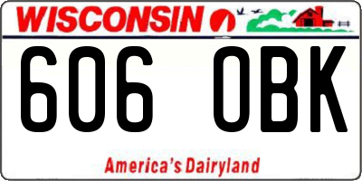 WI license plate 606OBK
