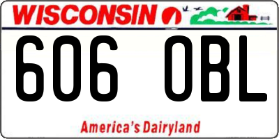 WI license plate 606OBL