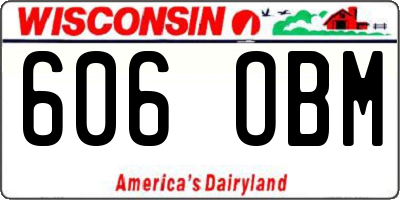 WI license plate 606OBM