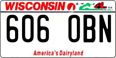 WI license plate 606OBN