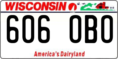 WI license plate 606OBO
