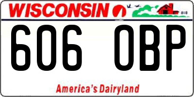 WI license plate 606OBP