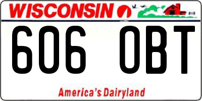 WI license plate 606OBT