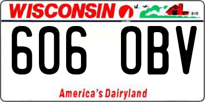 WI license plate 606OBV