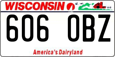 WI license plate 606OBZ