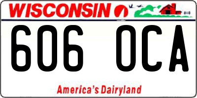 WI license plate 606OCA