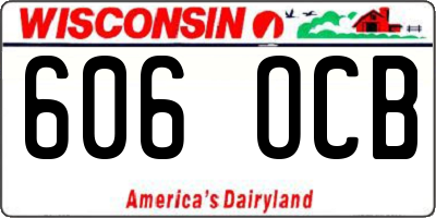 WI license plate 606OCB