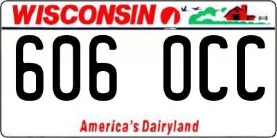 WI license plate 606OCC