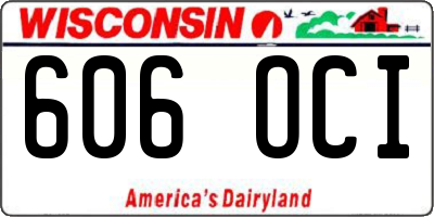 WI license plate 606OCI