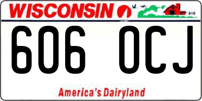 WI license plate 606OCJ