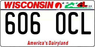 WI license plate 606OCL