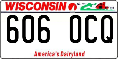 WI license plate 606OCQ