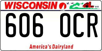 WI license plate 606OCR