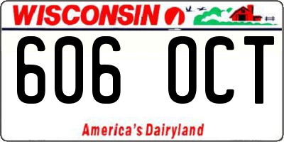 WI license plate 606OCT