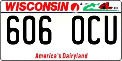 WI license plate 606OCU