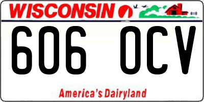 WI license plate 606OCV