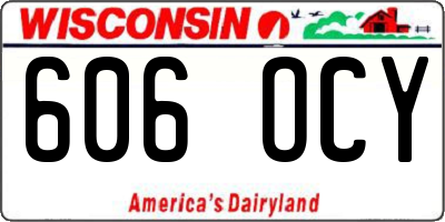 WI license plate 606OCY
