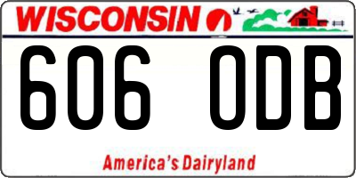 WI license plate 606ODB