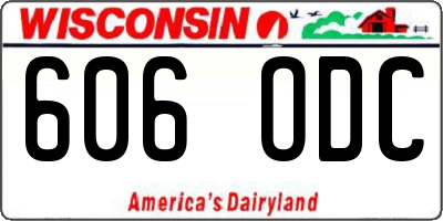WI license plate 606ODC