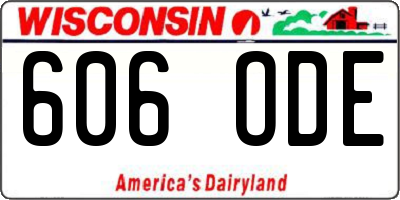 WI license plate 606ODE