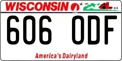 WI license plate 606ODF