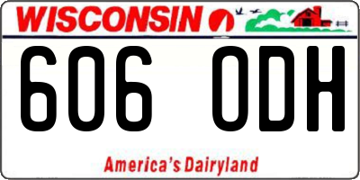 WI license plate 606ODH