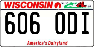 WI license plate 606ODI