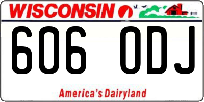 WI license plate 606ODJ