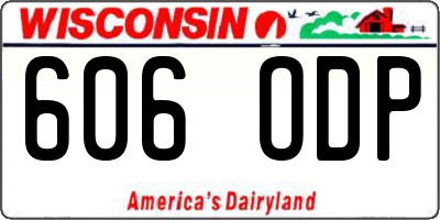 WI license plate 606ODP