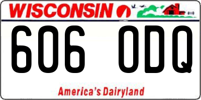 WI license plate 606ODQ
