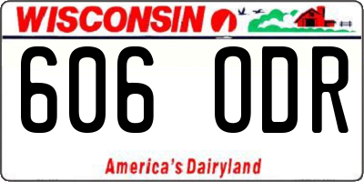 WI license plate 606ODR